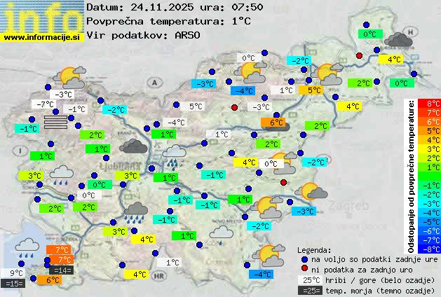 Trenutno vreme po Sloveniji