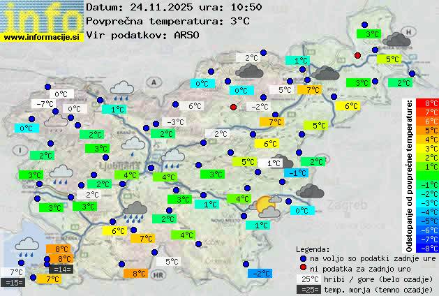 Trenutno vreme po Sloveniji