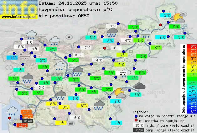 Trenutno vreme po Sloveniji