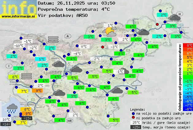Trenutno vreme po Sloveniji