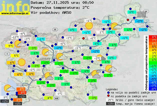 Trenutno vreme po Sloveniji