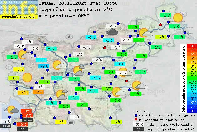 Trenutno vreme po Sloveniji