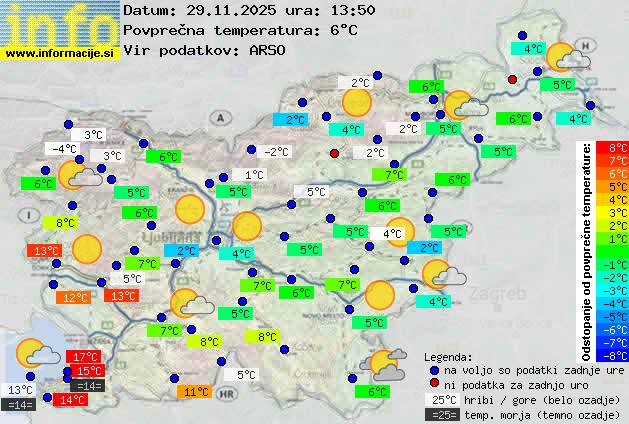 Trenutno vreme po Sloveniji