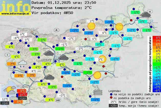 Trenutno vreme po Sloveniji