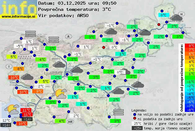 Trenutno vreme po Sloveniji