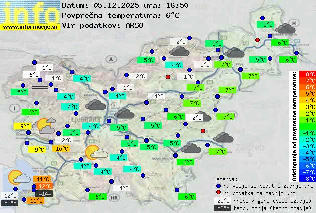 Trenutno vreme po Sloveniji