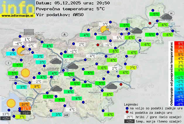 Trenutno vreme po Sloveniji