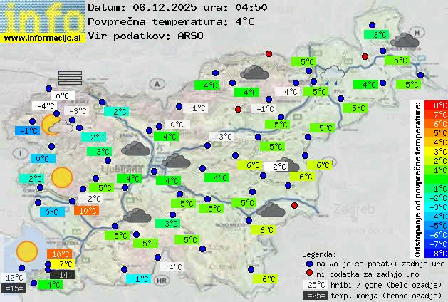 Trenutno vreme po Sloveniji