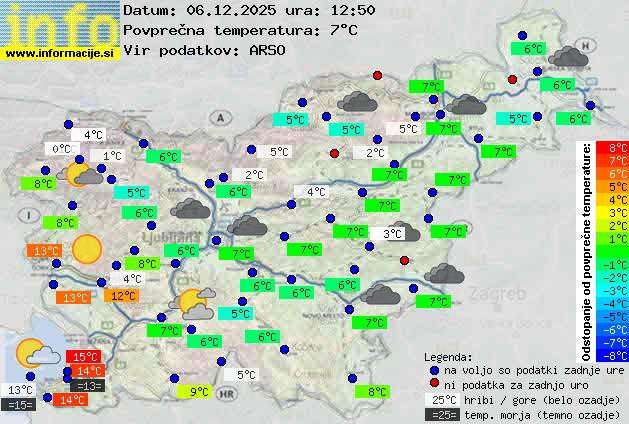 Trenutno vreme po Sloveniji