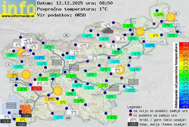 Trenutno vreme po Sloveniji
