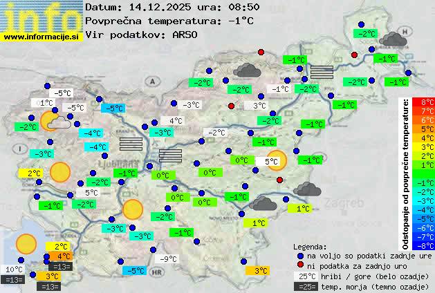 Trenutno vreme po Sloveniji
