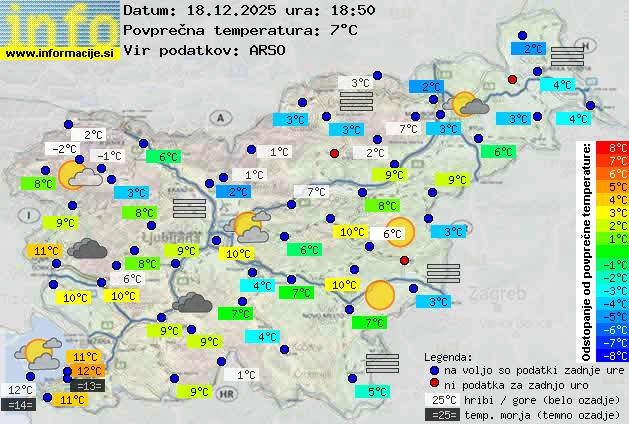 Trenutno vreme po Sloveniji