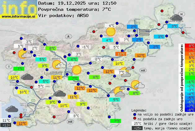 Trenutno vreme po Sloveniji