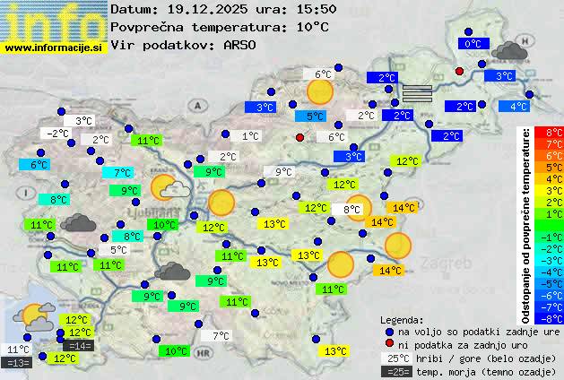 Trenutno vreme po Sloveniji