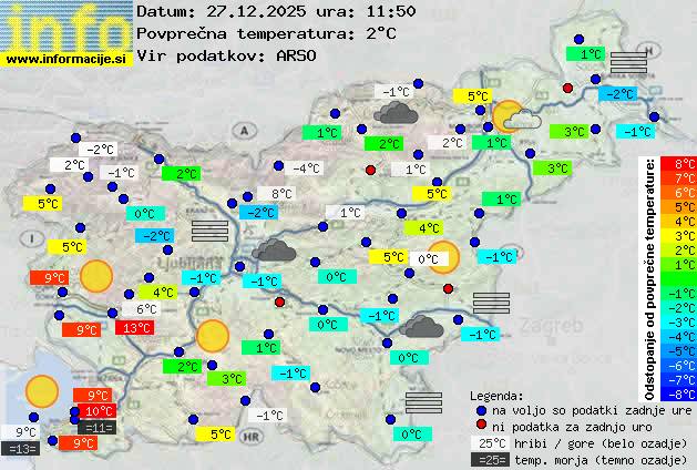 Trenutno vreme po Sloveniji