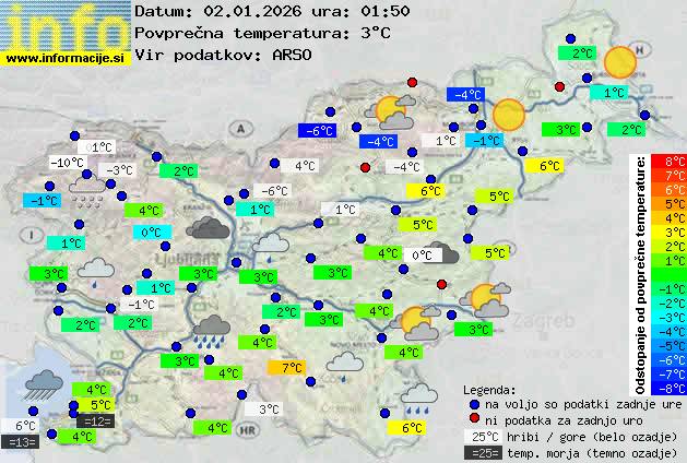 Trenutno vreme po Sloveniji