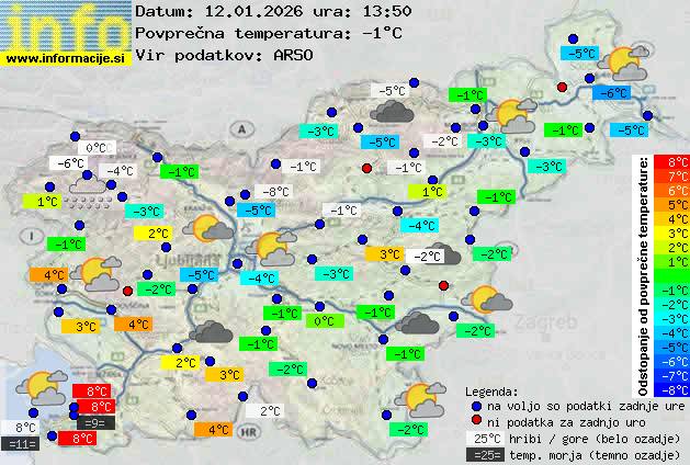 Trenutno vreme po Sloveniji
