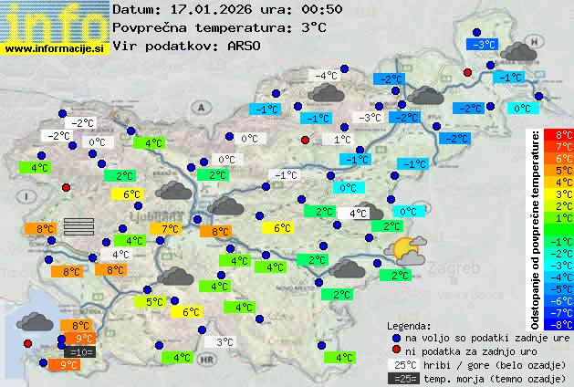 Trenutno vreme po Sloveniji