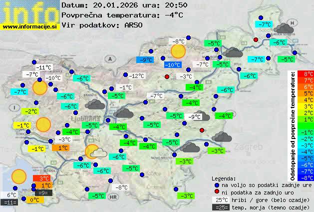 Trenutno vreme po Sloveniji