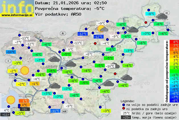 Trenutno vreme po Sloveniji