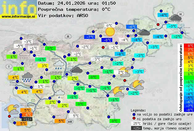 Trenutno vreme po Sloveniji