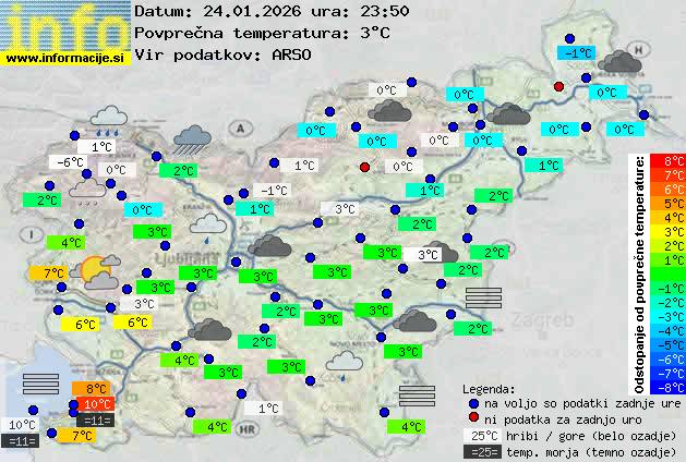Trenutno vreme po Sloveniji