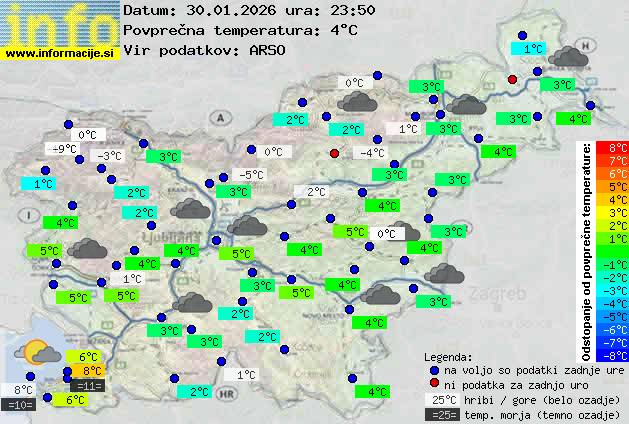 Trenutno vreme po Sloveniji