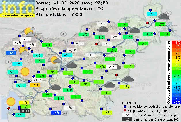Trenutno vreme po Sloveniji