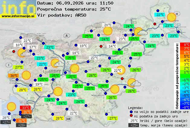 Trenutno vreme po Sloveniji